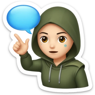 rogue character tapping invisible chat bubble sticker