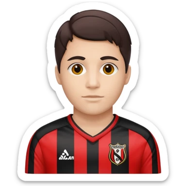 Supporter de L’ogc Nice. Maillot de foot rouge et noir (bandes) logo Kappa.  sticker