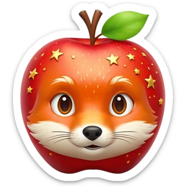 Apple with stars fantastic Mr fox sticker