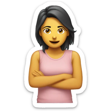 Chica morena delgada durmiendo  sticker