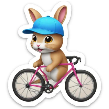 Bunny in cycling hat sticker