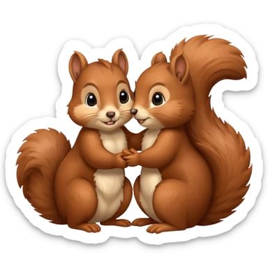 two squirrels cuddling sticker