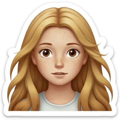 Girl with light brown long hair and a bunch of freckles and girl with dirty blonde hair and some freckles  sticker