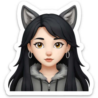 Wolf girl human sticker