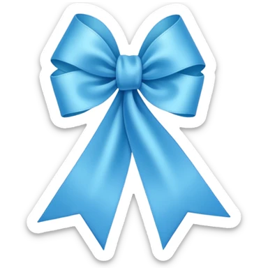 🎀 A light blue ribbon with this shape sticker