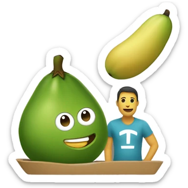 Un aguacate y un plátano mejores amigas  sticker