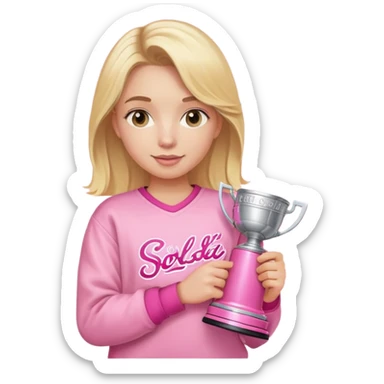 Blond Girl with a pink Stanley Cup and a Pink Sol de jainero  sticker