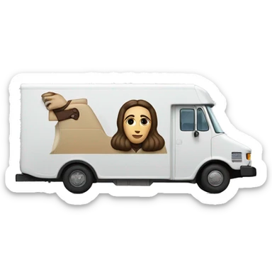 Side view of 1976 very long mail delivery truck shaped like Princess Leia sticker