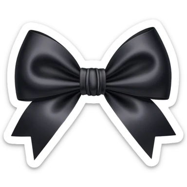 Black coquette bow with only back in it and no other colour  sticker