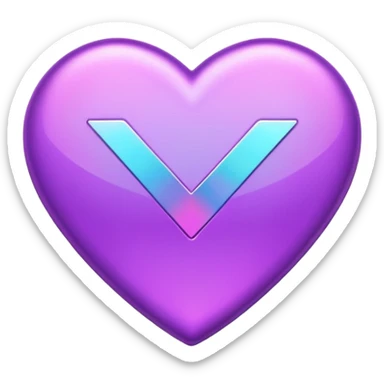 holographic purple checkmark symbol sticker