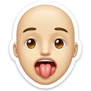 steamhappy with saliva around its tongue sticker