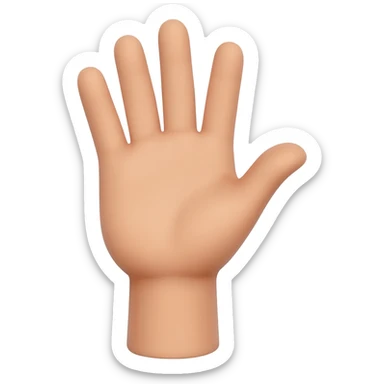 mano con 4 dedos levantados y el pulgar doblado hacia la palma sticker