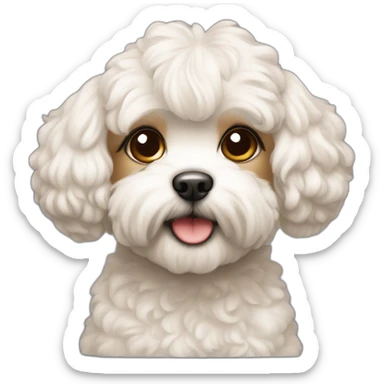 Mujer pelo corto con maltipoo sticker