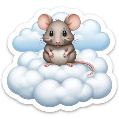 rat sitting on a cloud peacefully  sticker