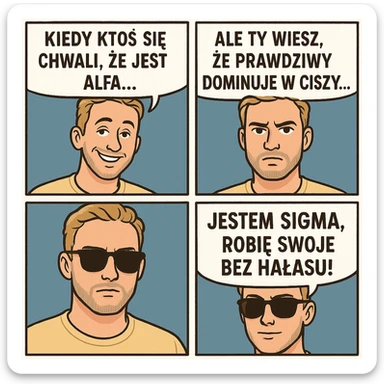 zrób komis, że ktoś jest "sigma" żart. Inspiruj się zanymi twarzami (in polish language) sticker