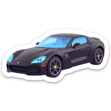 Show a transparent film next to the black high-end sports car, separated and ready for application, premium 3D style sticker