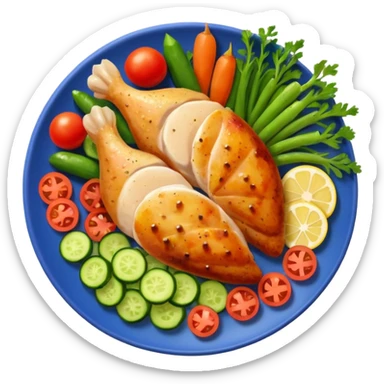 Meal with protein chicken and veggies sticker