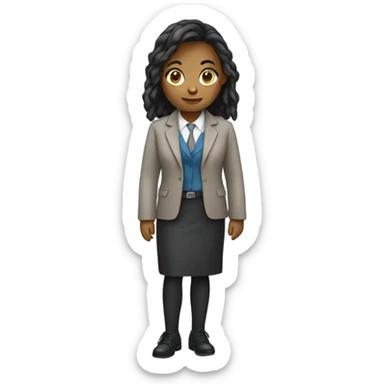 Girl in office jacket sticker