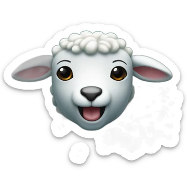 lamb in the mouth of a predator in the middle of the sea sticker