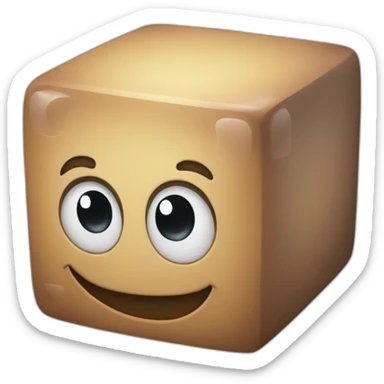 cube character with Thumb ub sticker