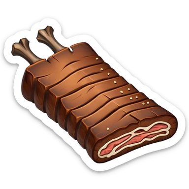 a single smoked beef rib thinner with the bone and seasoning  sticker