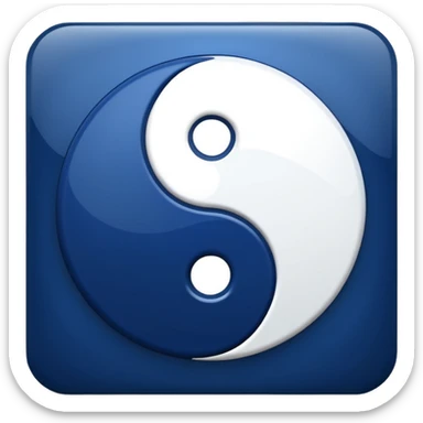 dark blue ying and yang sticker