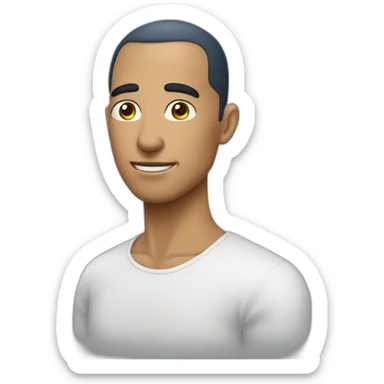 Homme sans cheveux  et yeux bleus sticker