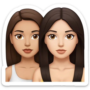 Latina girlfriend with white brunette girlfriend sticker