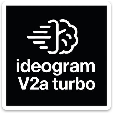 recreate this logo with text of "ideogram V2a turbo", MAKE IT FIT IN SQAURE  sticker