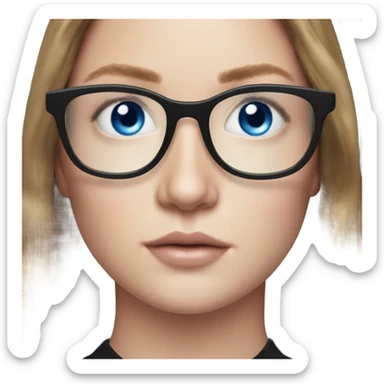 anna delvey blue eyes wearing glasses  sticker