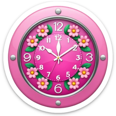 make a girly clock with very pink tones. sticker