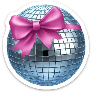 Disco ball with coquette bow  sticker
