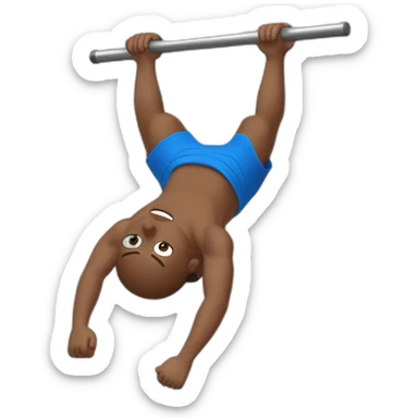 boys have figure is performed on a pull-up bar from an inverted hang until the body is completely horizontal and straight with the front of the body facing upwards sticker