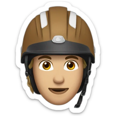 Horse rider wearing a helmet head shot sticker