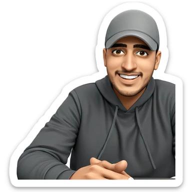 smiling boy in stylish hat sticker