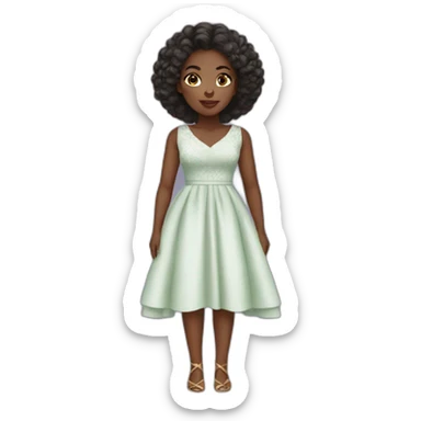 Beautiful nigerian girl wearing middle dress sticker
