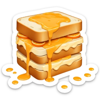 Sandwich with a ton of creamy orange sauce dripping on the sides sticker
