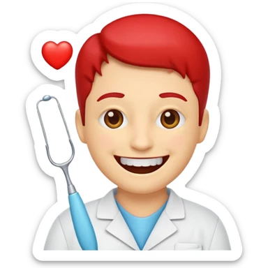 quiero que me hagas emojis de dentista rojos sticker
