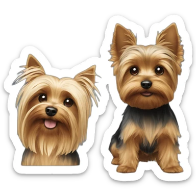 a yorkie terrier and a squirrrl sticker