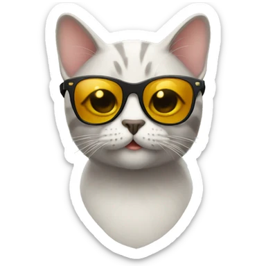 Cat with sunglasses sticker