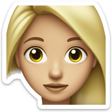 Light skin female with green eyes sticker