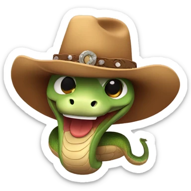 Cute snake with a cowboy hat sticker