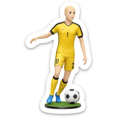 create an emoji of a yellow soccer free kick mannequin sticker