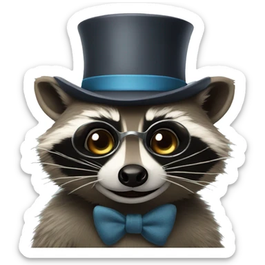 Raccoon with a monocle  sticker