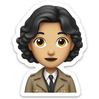 Detective woman with black hair sticker