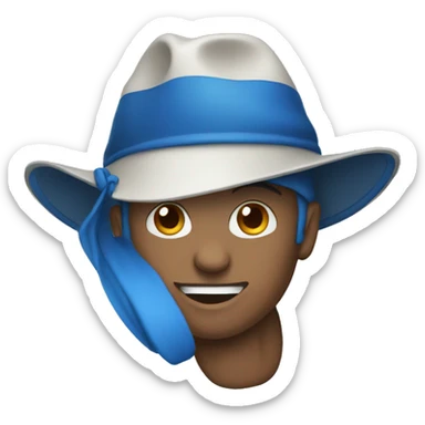 Blue hat sticker