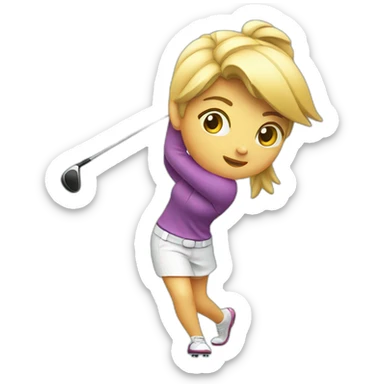 Golf swing girl sticker