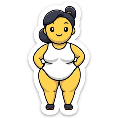 playful and friendly cartoon sticker of a confident, curvy woman sticker
