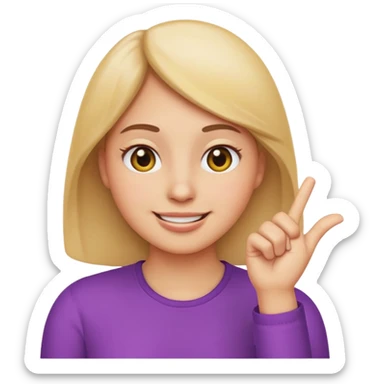 emoji with hand under chin, making a nah gesture, eyes slightly squinting, smiling expression, colorful, simple, Apple style sticker