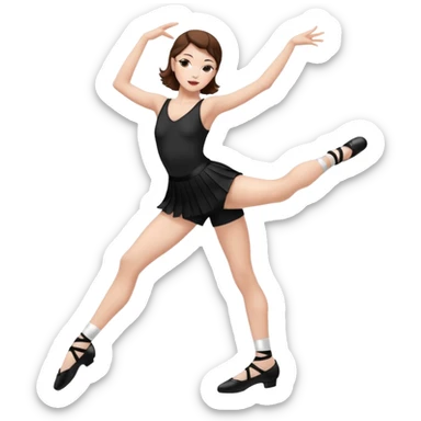Jazz dancer white with brown hair wearing jazz shoes  sticker